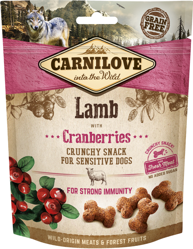 Carnilove Chrunchy snack - hundegodbidder med lam og tranebær